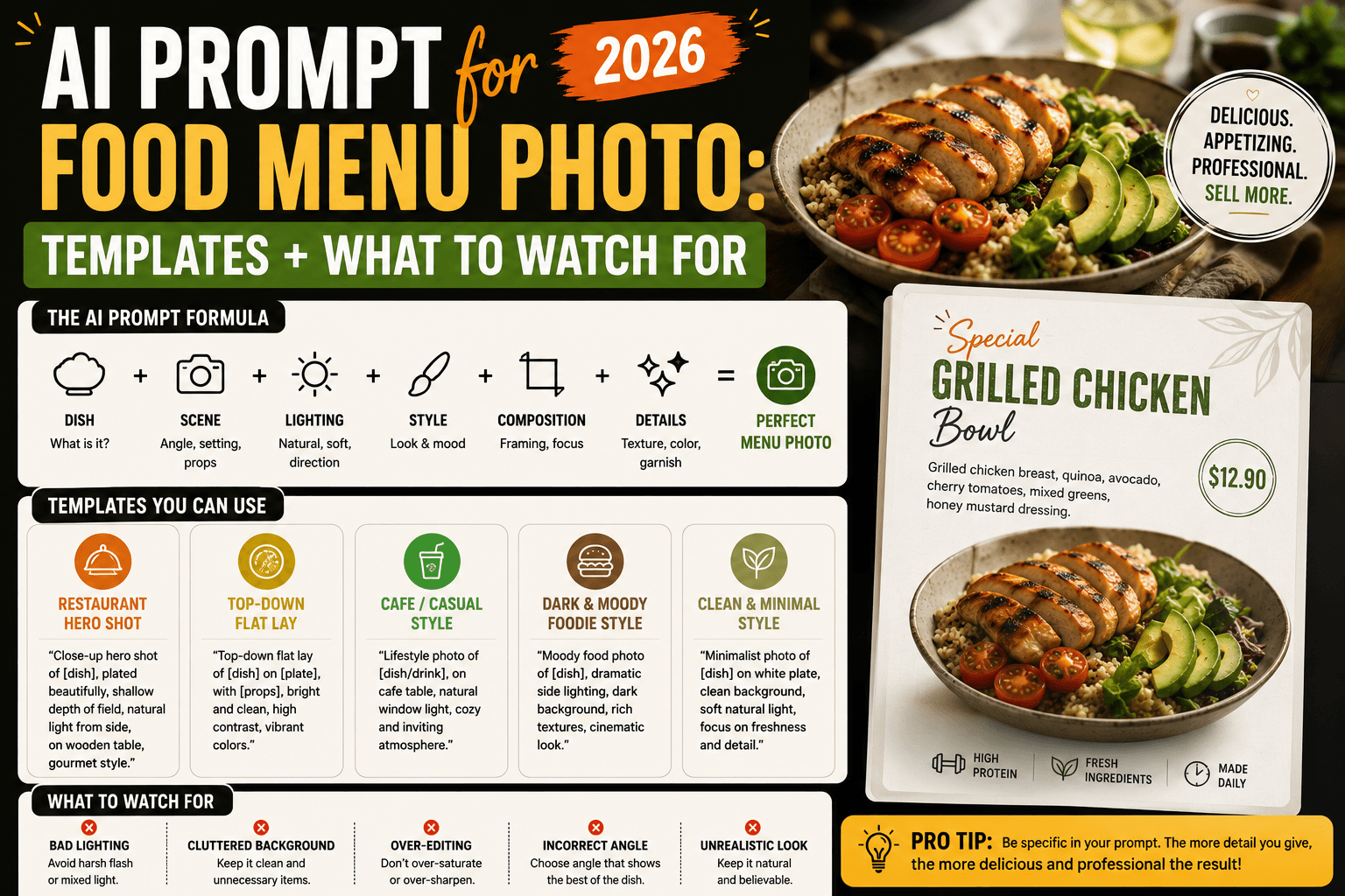 AI Prompt for Food Menu Photo: Templates + What to Watch For (2026)